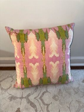 Laura Park Cabana Pink 16-17” Custom Throw Pillow